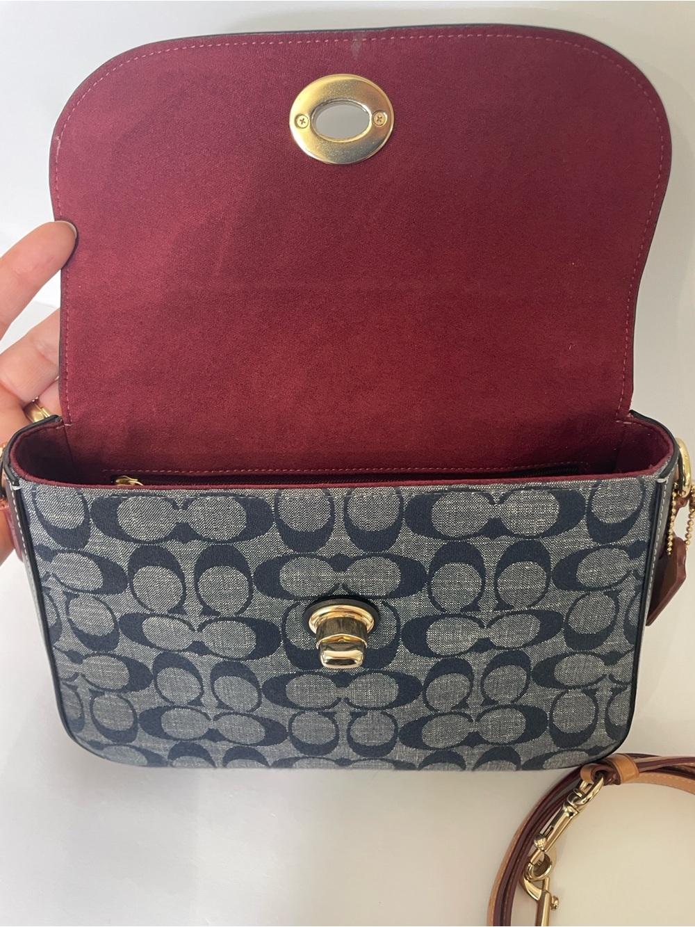 Coach Marlie Top Handle Satchel Denim Multi - Picture 7 of 13